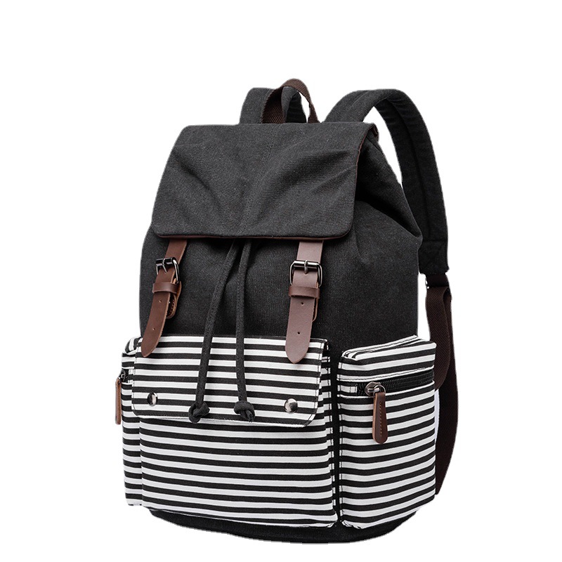 Canvas Color Matching Fashion Backpack