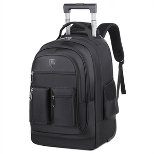 Large Capacity Double Back Pull Rod Bag Men's Casual Outdoor Travel Backpack Oxford Cloth Backpack