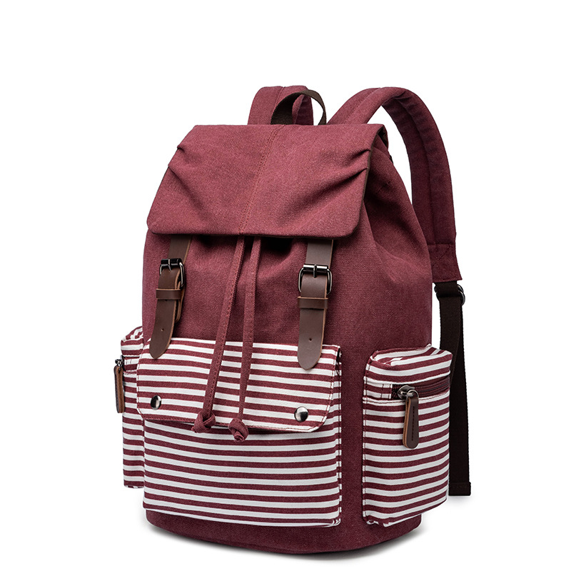 Canvas Color Matching Fashion Backpack