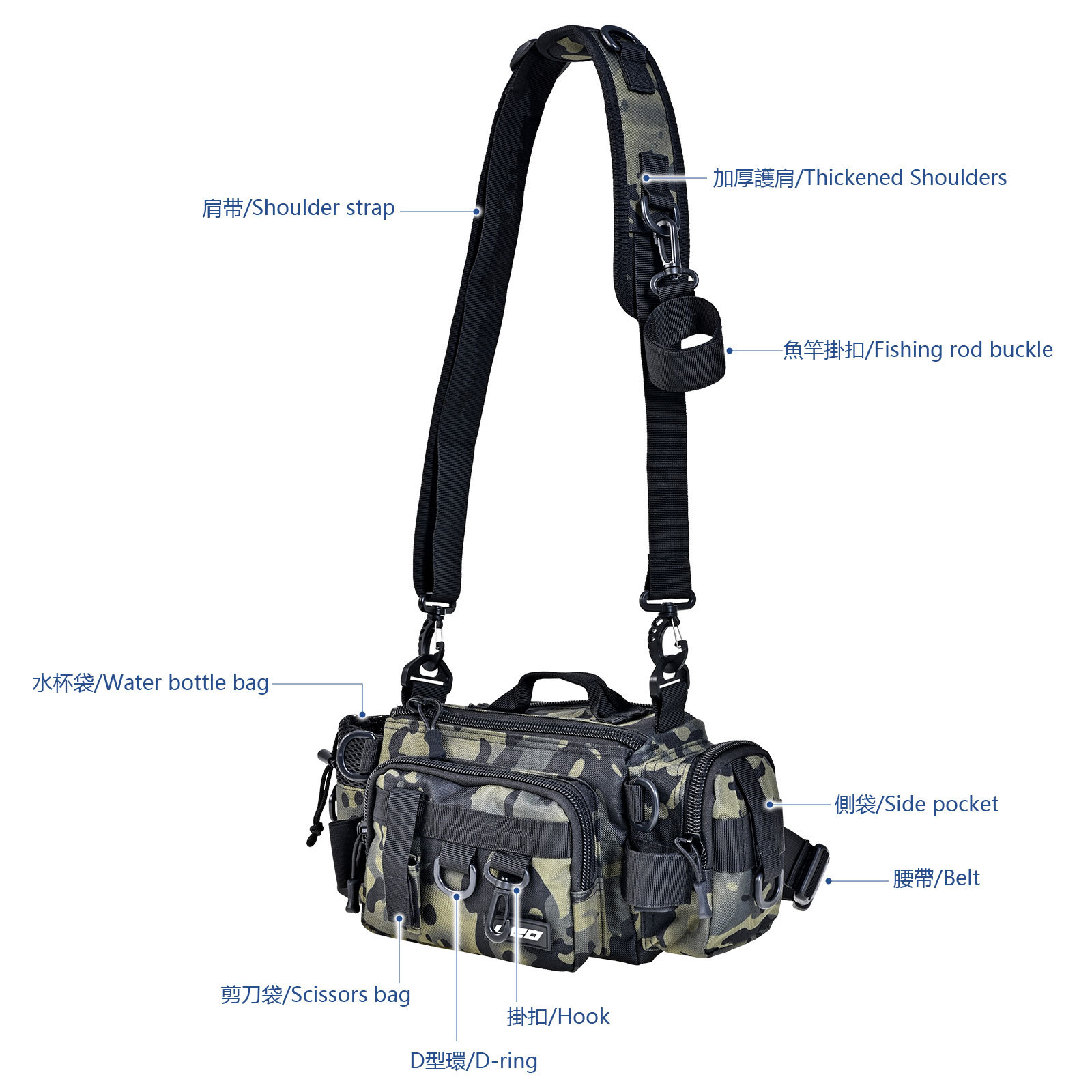 8L Camouflage Fishing Tackle Bag