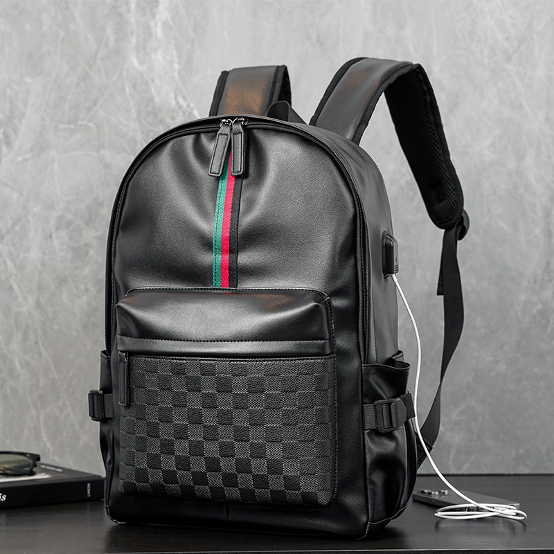 USB Charging PU Backpack