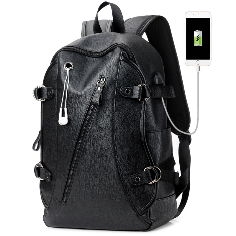 PU USB Charging Backpack