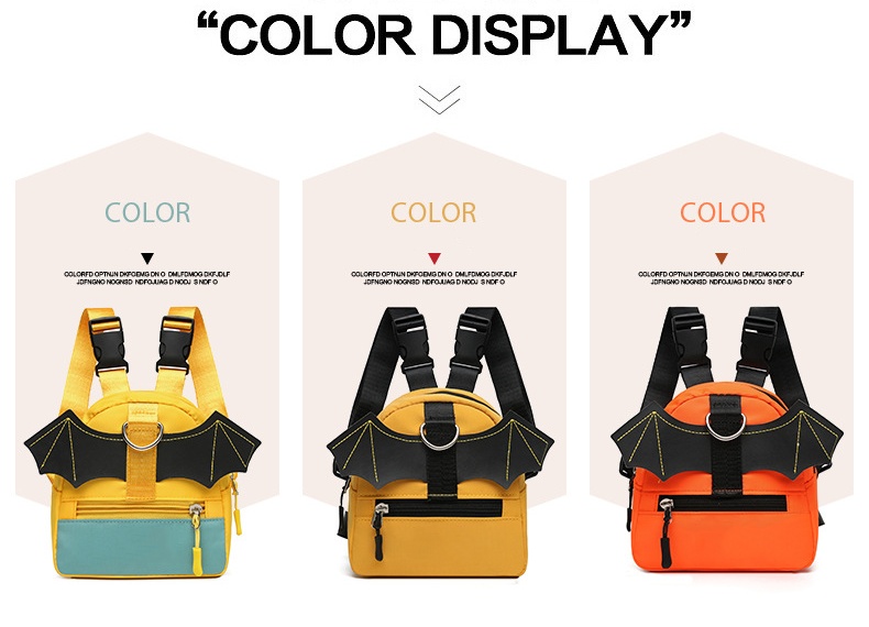 Devil Wings with Pumpkin Color Scheme Mini Backpack
