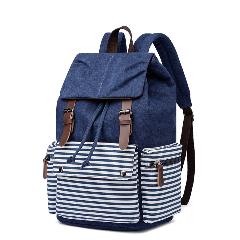 Canvas Color Matching Fashion Backpack