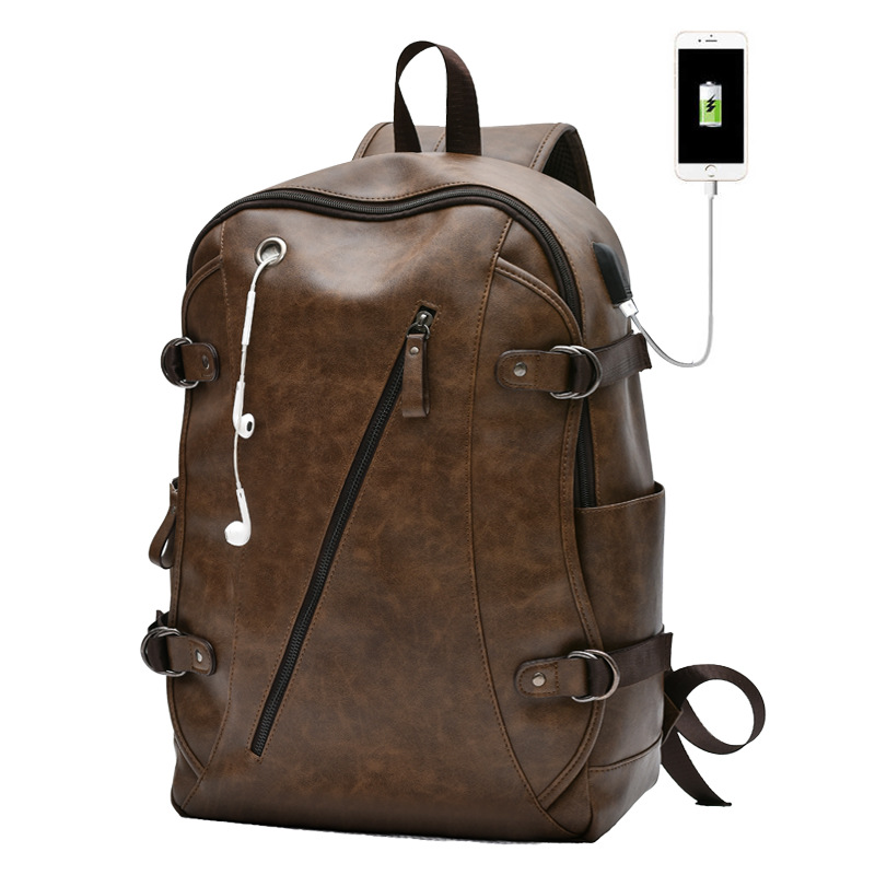 PU USB Charging Backpack