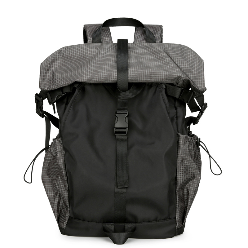 Fashion Backpack Men's Advanced Sense Folding Roll-up Backpack Outdoor Travel Backpack Casual Backpack Men