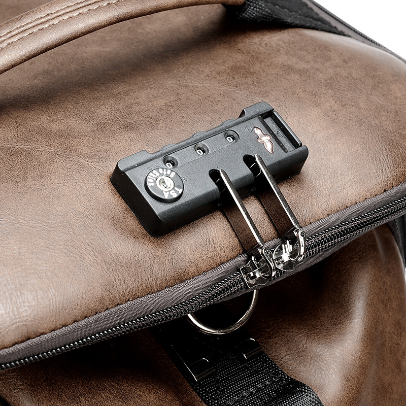 PU Anti-theft Men's Travel Backpack