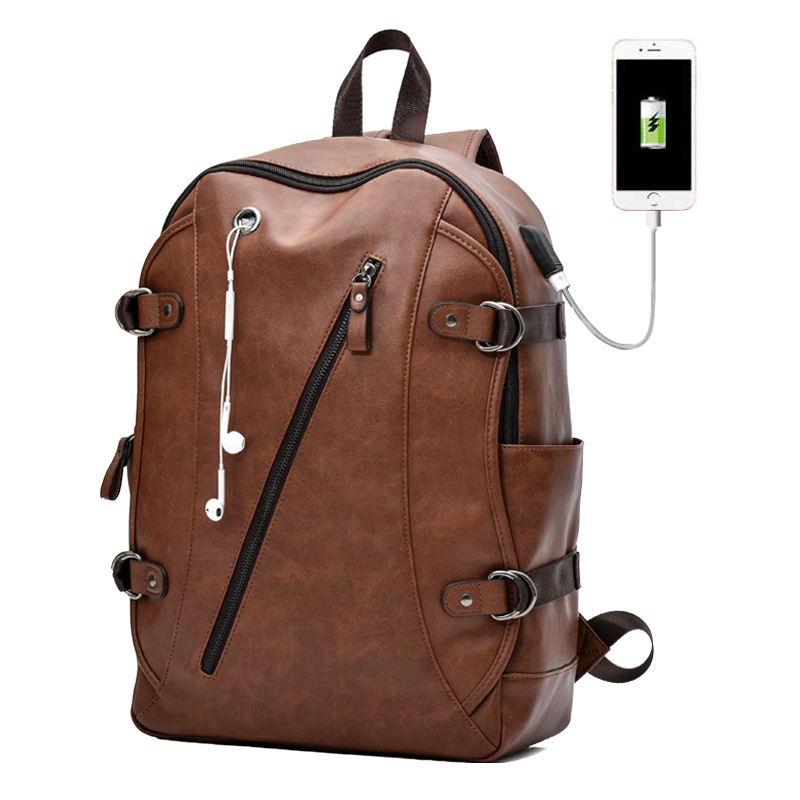 PU USB Charging Backpack