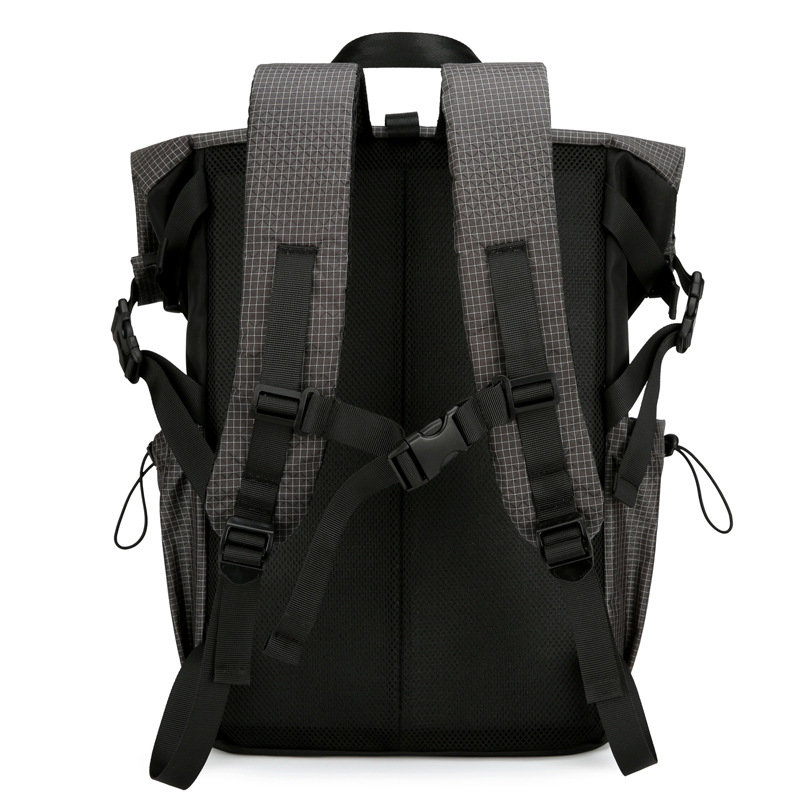 Fashion Backpack Men's Advanced Sense Folding Roll-up Backpack Outdoor Travel Backpack Casual Backpack Men